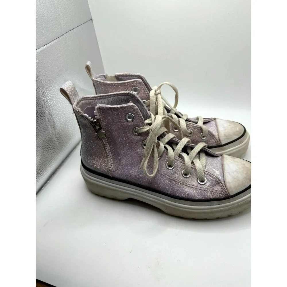 Converse Chuck Taylor All Star Lugged Lift Platform Hi GS Kid 4.5 Sneaker Violet